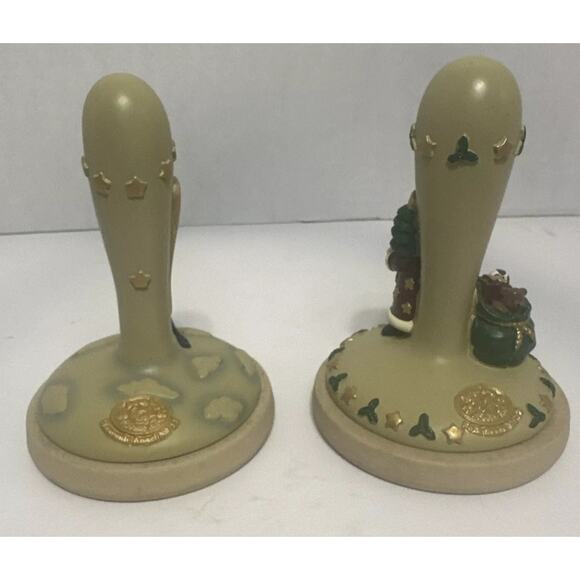 Vintage Christmas Angel & Santa Cookie Stamps Ceramic Baking Molds Set - Picture 4 of 11